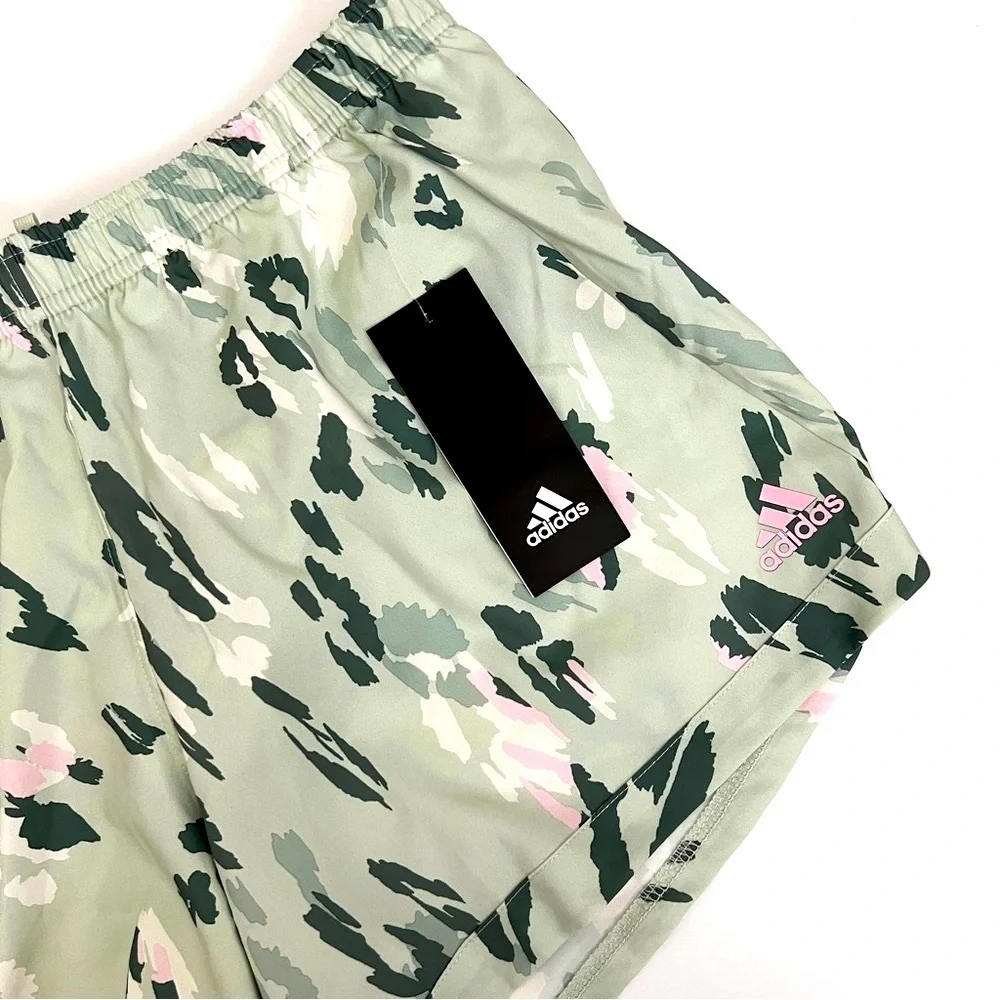 ADIDAS Classic Athletic Shorts Sports Running Activewear Greens Pink Girls XL 16